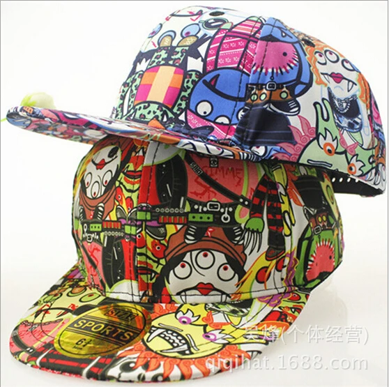 

2015 real new free baseball caps cute cartoon vampire baby in autumn and winter along the flat hat cap hip-hop children Casual