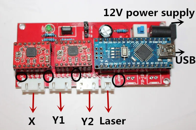Diy лазерная гравировальная машина, benbox лазерная машина 2 оси шаговый двигатель привод плата управления лазер ЧПУ