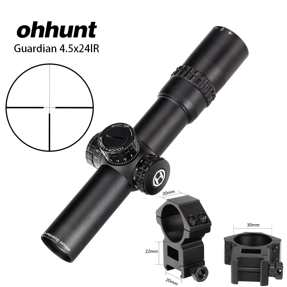 Ohhunt Guardian 4.5x24IR охотничий оптический компактный прицел стекло травленая сетка 1/2 полумиллиметровая Точка Тактический прицел для стрельбы - Цвет: 30mm-Picatinny-SGK