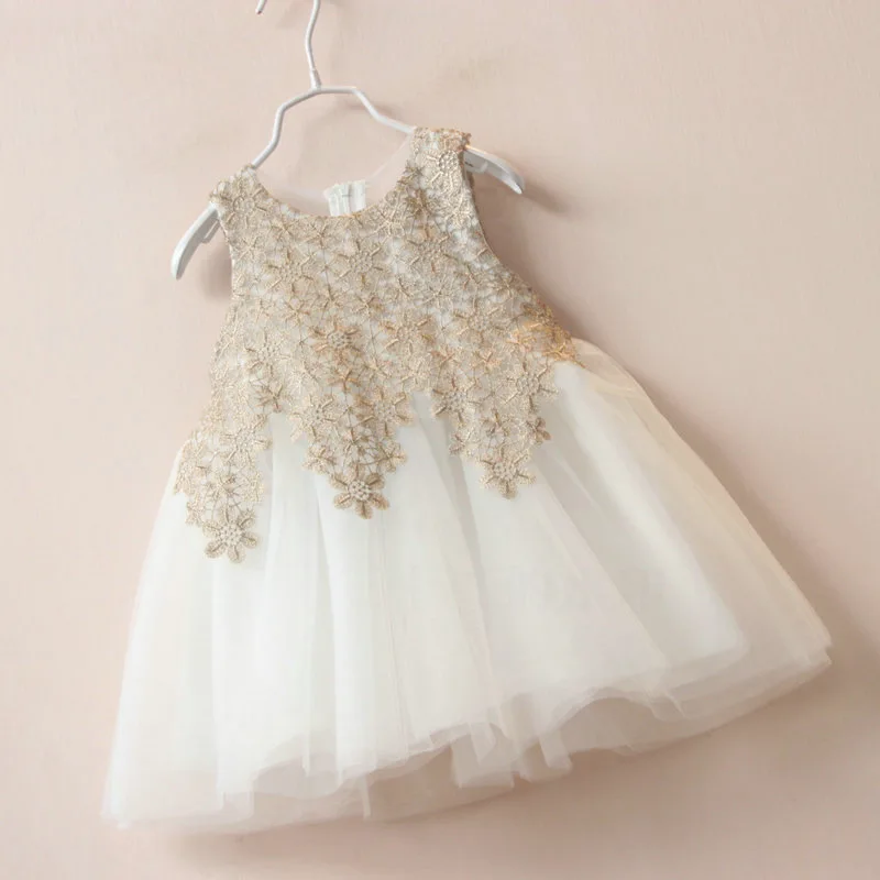 

New for Summer girls Lace Lolita Style knee-length Dress Patchwork sleeveless Dresses for 2-8Y