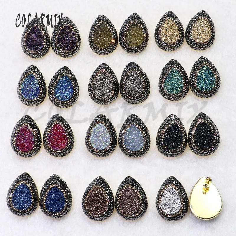 8 пар Druzy стильные серьги-клипсы Подарочные для леди круглой формы друзы стиль ювелирные изделия подарок для леди 7021