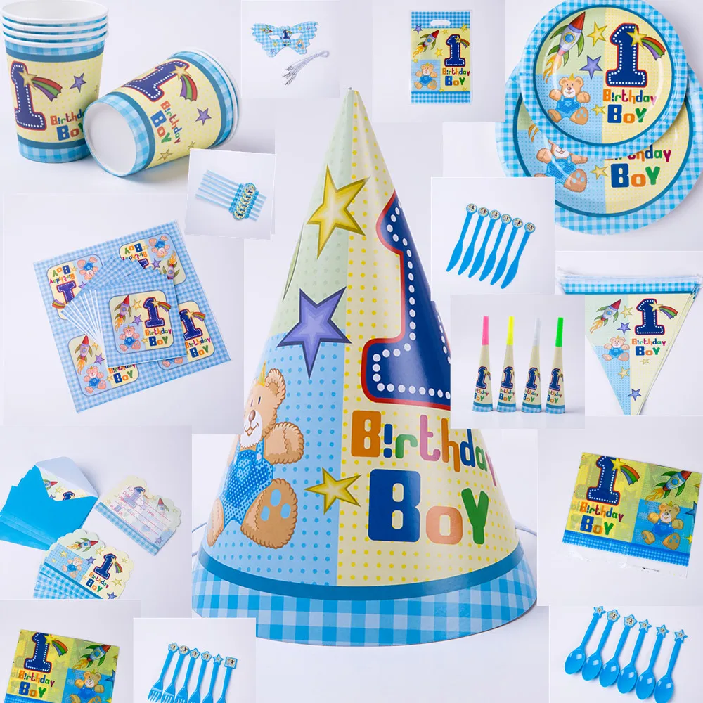 С Днем Рождения 1st baby boy shower Женский Свадебный Праздничный праздничный набор