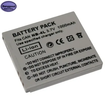 

3.7V 1000mAh NB-4L NB4L CNB-4L NB 4L Camera Battery for Canon SD450 SD430 SD400 SD300 SD780 SD750 SD40 XY Digital 60 40 50 70 80