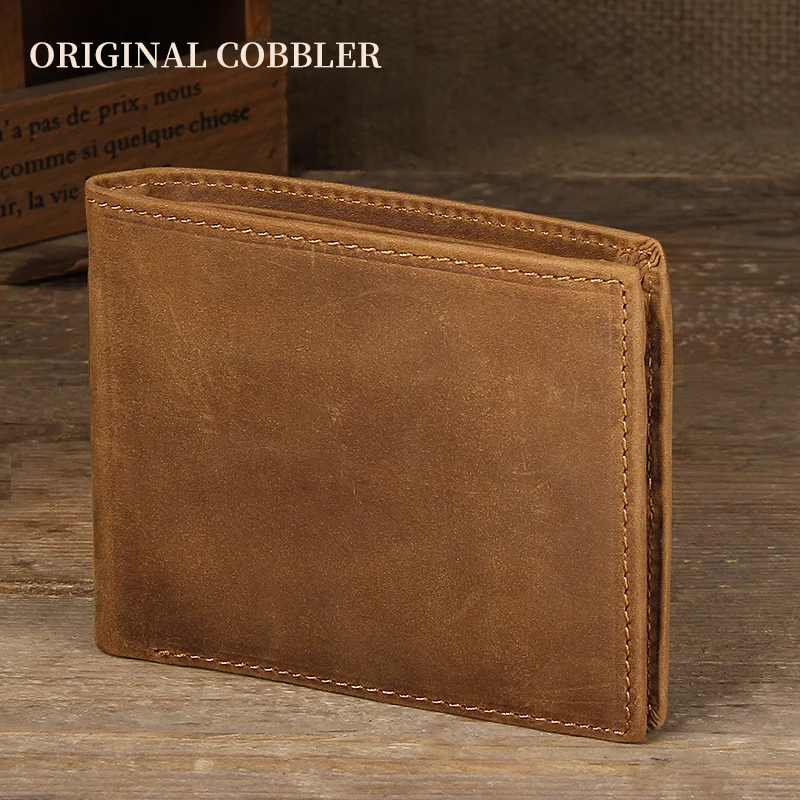 

GENUINE Leather Wallet Men LUXURY Vintage Cow Leather Short Man's Wallets Purse With Coin Pocket