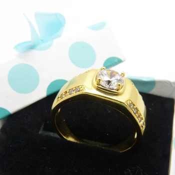 

Simple Europ Style Solid Yellow Gold Filled Womens Mens Ring Size 8