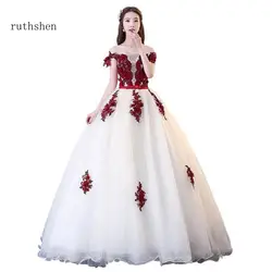 Ruthshen 2018 пышное платье Лодка шеи аппликации бальное платье для выпускного вечера сладкий 15 подростков вечернее праздничное маскарадное