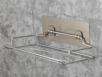 

Stainless Steel Bathroom Rack Toilet Paper Holder Corner Storage Rack Organizer Shower Wall Shelf Shampoo Holder Rack