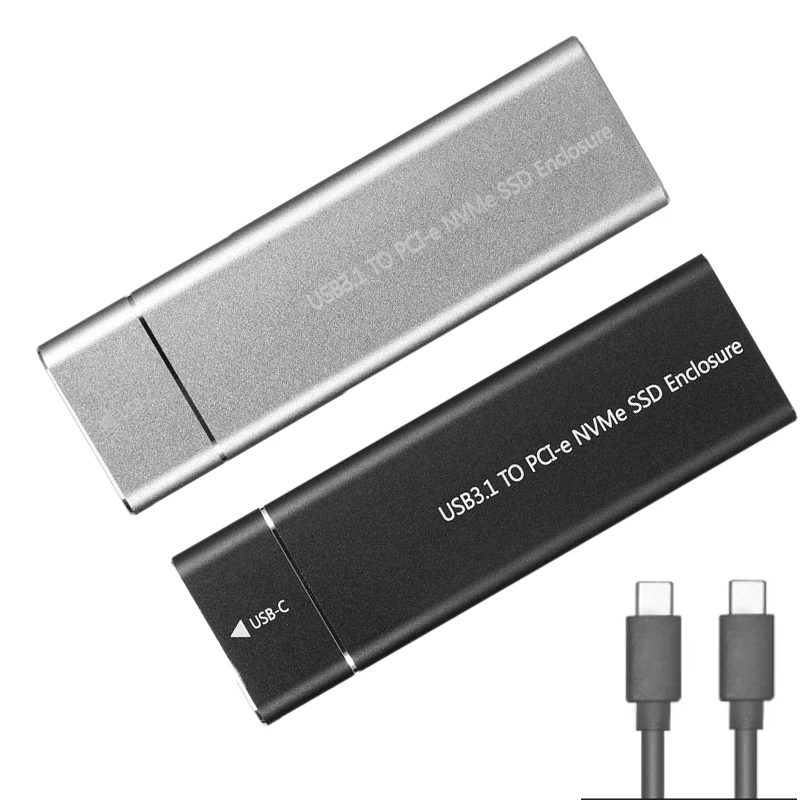 NVME M.2 адаптер алюминиевый корпус для жесткого диска SSD Чехол для мобильного SSD Box type-c to type-c M.2 USB3.1 NGFF PCIE M2 SSD чехол для Macbook