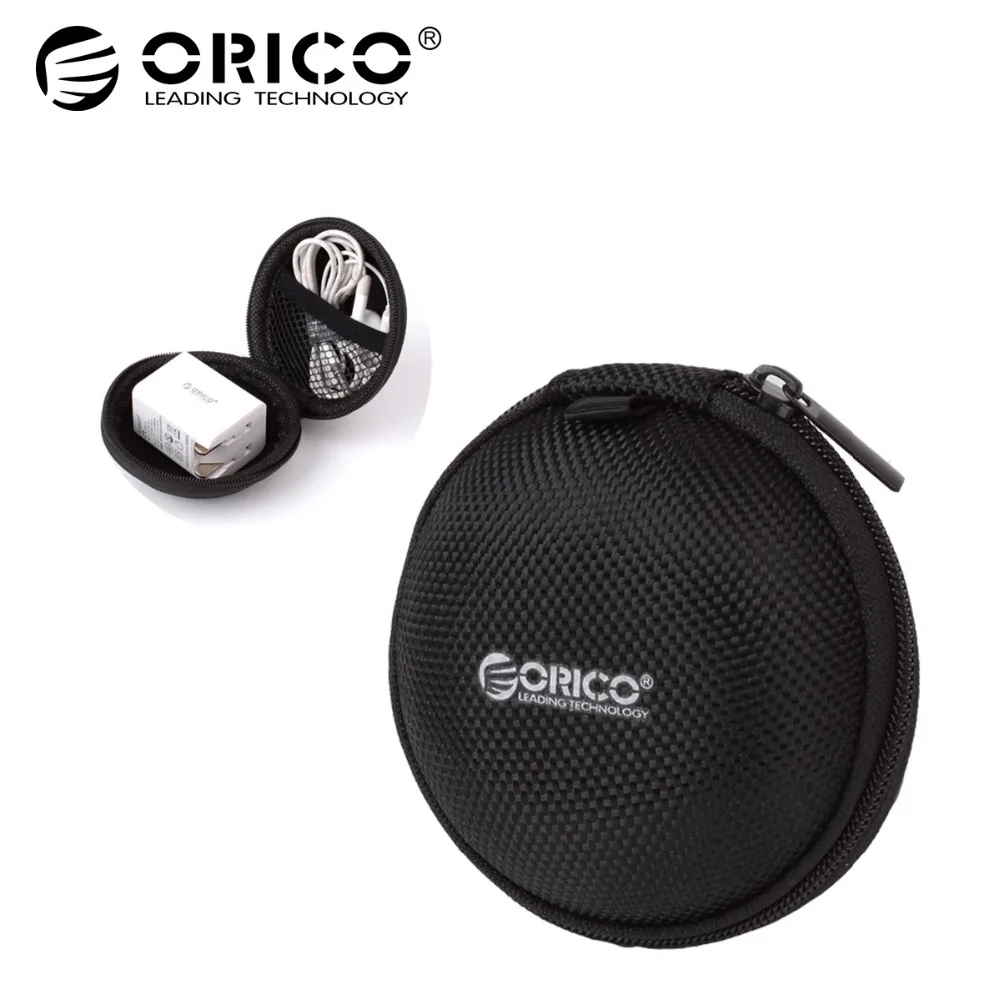 ORICO Portable Case for Headphones Case Mini Zippered Round Storage Hard Bag Headset Box for