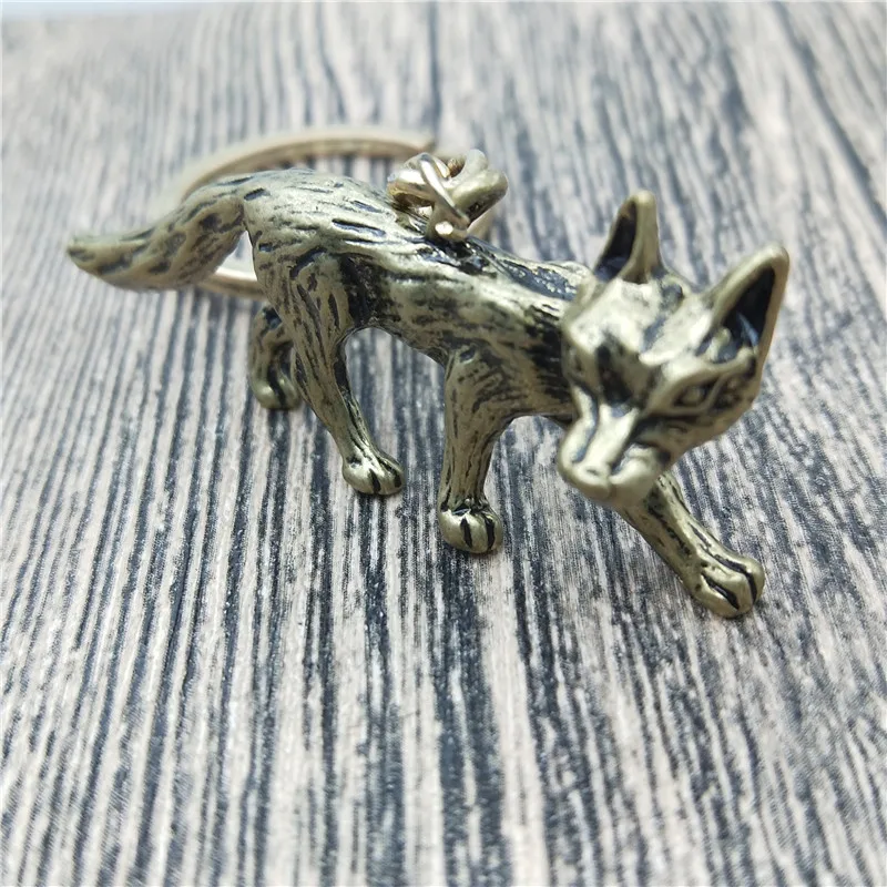 

New 3D Fox Key Chains Fashion 3D Fox Jewellery Trendy 3D Fox Car Keychain Bag Keyring For Women Men