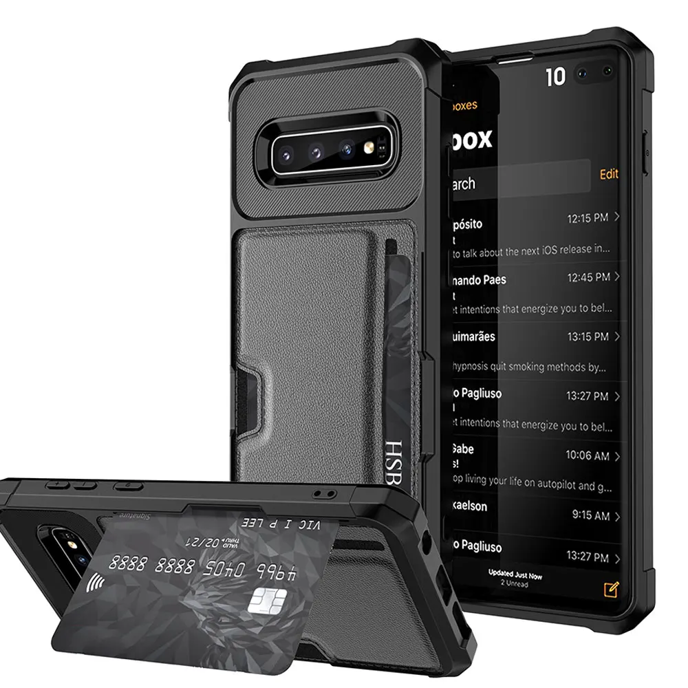 KISSCASE Magnetic Holder Case For Samsung S10E S9 Plus S10 Plus Card 