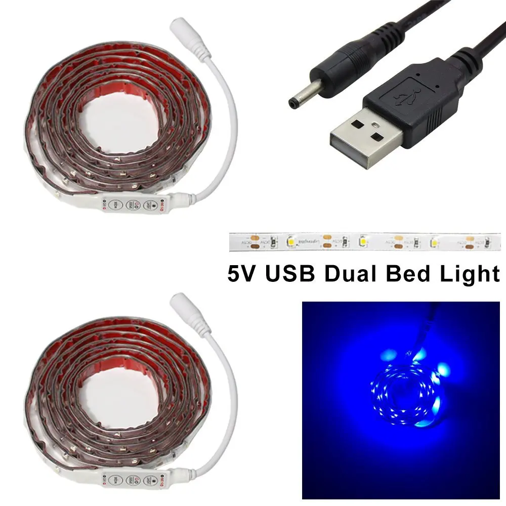 

Dimmable DC5V Double LED Bed Light Blue Color Motion Sensor LED Night Light Strip LED Bed Light LED Night Lighting