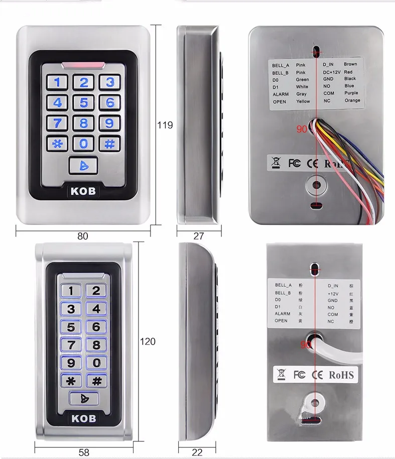 ciecoo keypad reader size