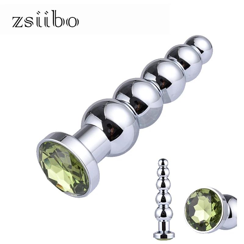 1 pcs Stainless Steel Smooth Touch Adult Big  Jewel Anal Plug Dildo Metal Anal Booty Beads Sex Toys For Women & Men QQGS16