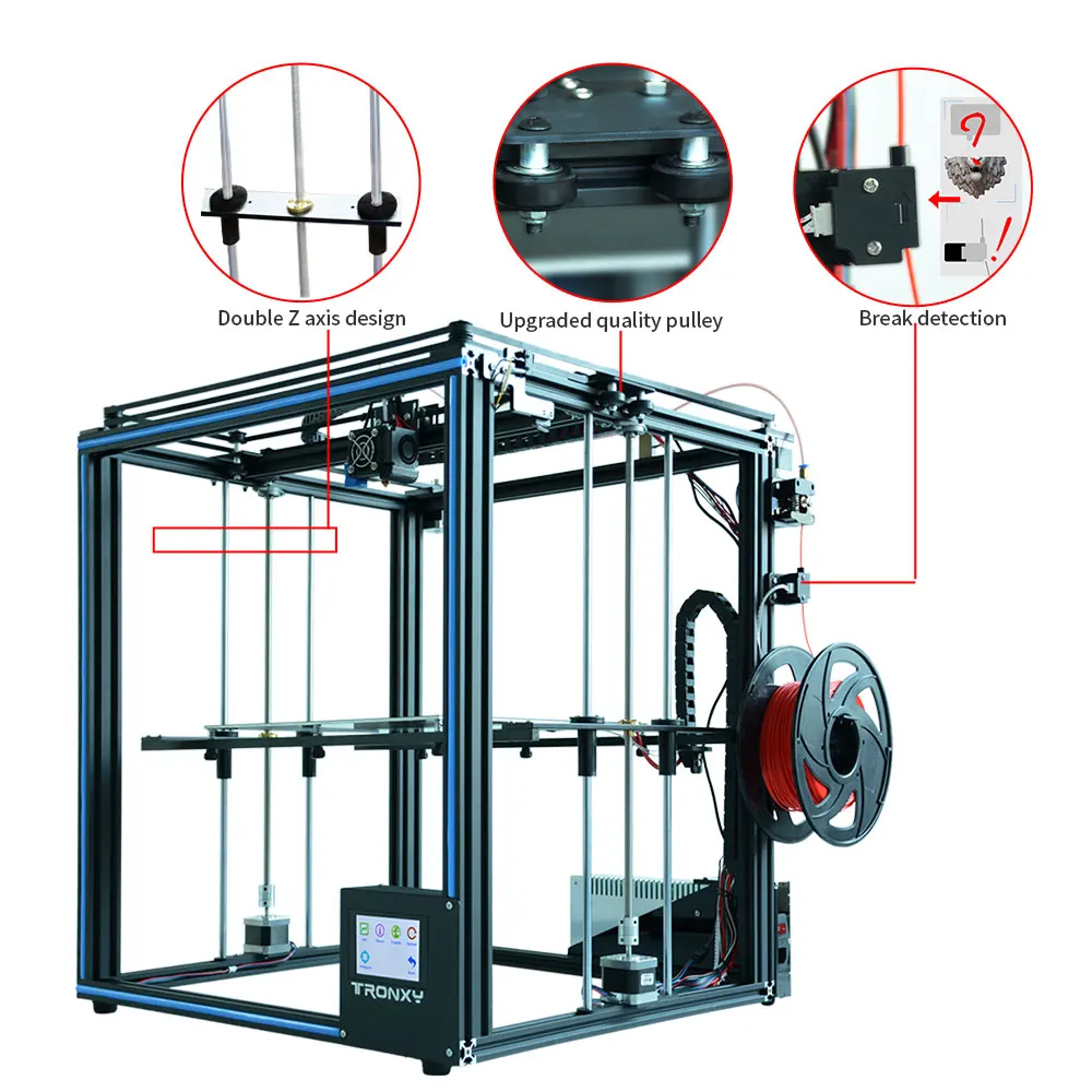 2019 ترقية X5SA 3D طابعة DIY كيت 330*330 مللي متر مرتع استئناف الطاقة فشل خيوط مناسبة للطباعة الاستشعار CoreXY 3d طابعة TRONXY