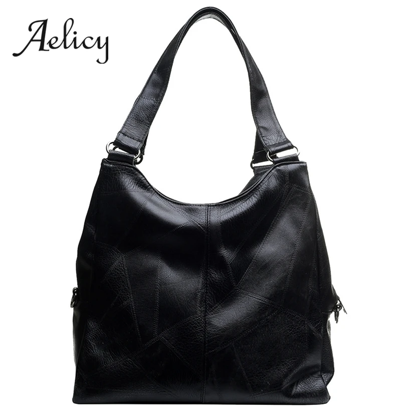 

Aelicy European Satchels Women Fashion Multi-layer Tote Bag Foldable Soft Leather Large Handbag Lady Splice Shoulder Hobo Bag