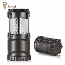 Sanyi Black/Gray Super Bright Lightweight 30 LED Camping Lantern Outdoor Portable Lights Water Resistant Camping Lighting Lamp