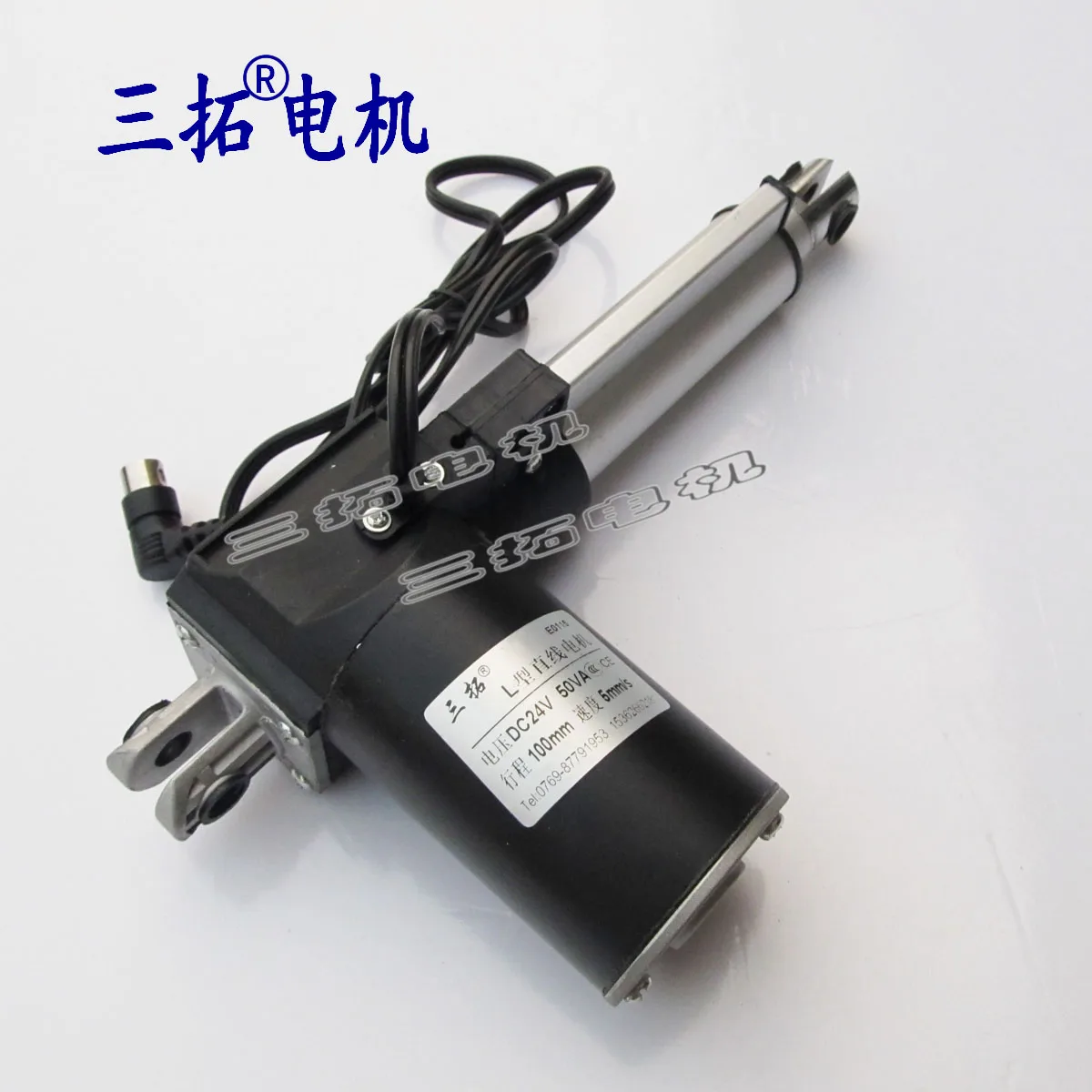 

L-type aluminum alloy push rod motor Linear motor 12V 24V High power and large thrust Speed 5/10/15/30mm/s Stroke 600mm