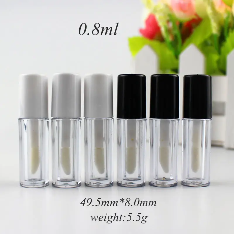 

50pcs/lot 0.8ml Plastic Lip Gloss Tube Small Lipstick Tube with Leakproof Inner Sample Cosmetic Container DIY