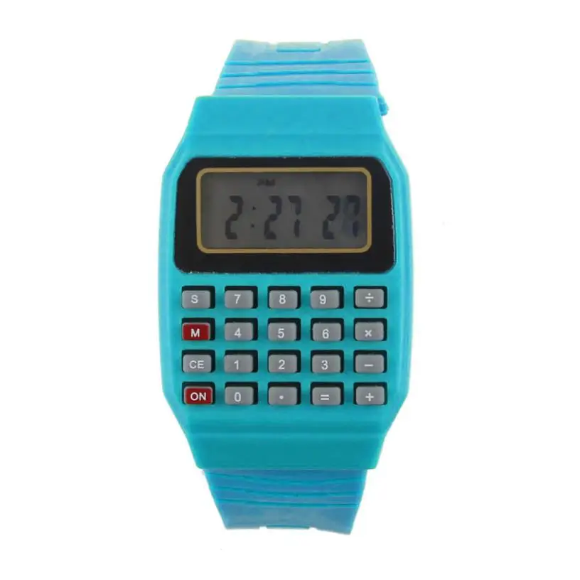 

Unsex Silicone Multi-Purpose Date Time Electronic Wrist Calculator Watch Students Casual Pratical Boys Girls Watches Clock A60