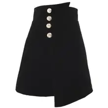 Осенняя и зимняя Новинка размера плюс 4XL, высокая талия, тонкая Асимметричная винтажная трапециевидная Золотая Бархатная мини-юбка