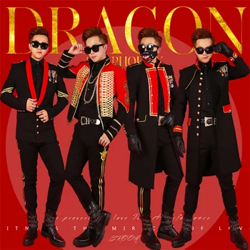 

Bar male singer performance clothing stage DJ personality fashion men's slim suit dress singer costumes