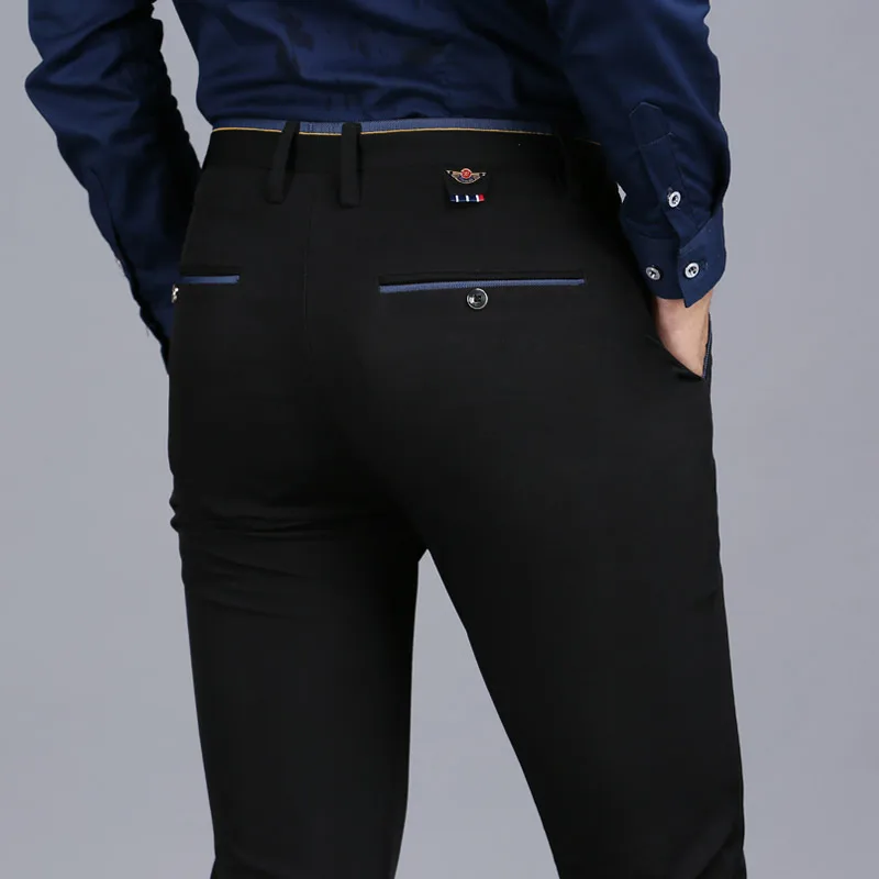 Men Pants plus size 28-40 Fashion Business Skinny strech Pants Men Slim dress Trousers Leisure Casual Pants Men's Trousers