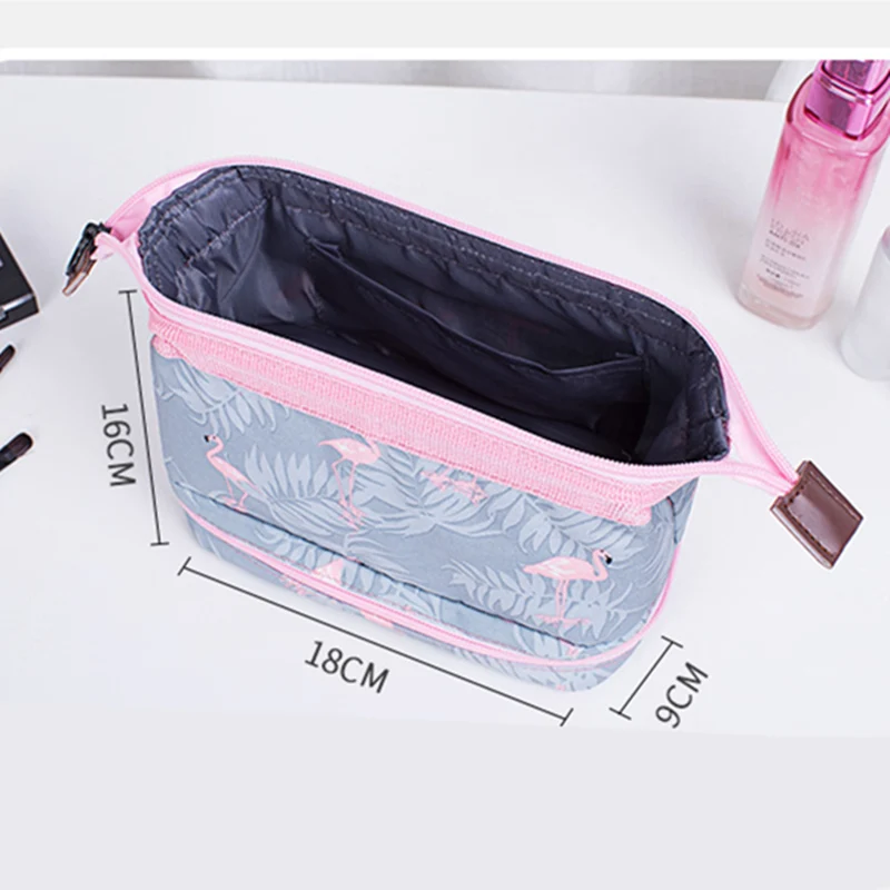 حقيبة أنيقة ذات سعة كبيرة متعددة الوظائف ثلاثي الأبعاد حقيبة مستحضرات التجميل حقيبة التخزين
