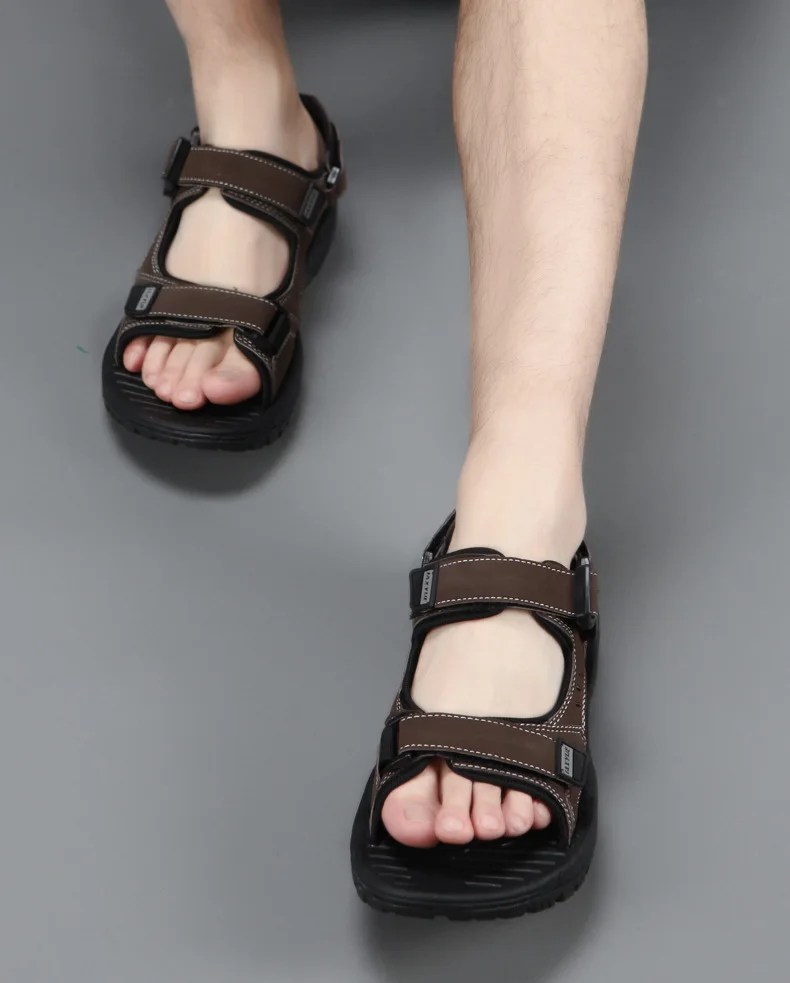 Черные летние уличные мужские сандалии быстросохнущая пляжная обувь мужские модные летние шлепанцы для мужчин, мужская обувь высокого качества большой размер