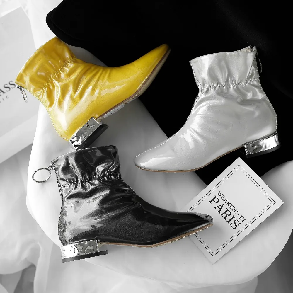 Boussac Brand Design Yellow Boots Women Strange Heel Women Boots Shoes