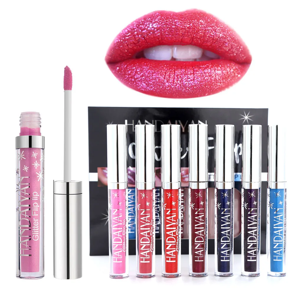 7 Colors/set Shimmer Lip Gloss Colorful Lipstick Lip Tint Glitter