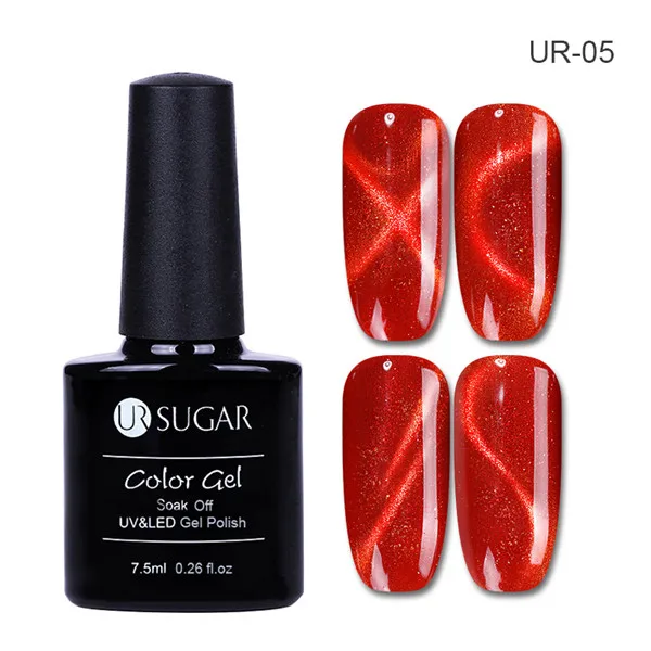 Ur Sugar 7,5 мл голографический блеск красная Волшебная коробка магнитный гель-лазер лак 3D кошачий глаз магнит УФ лак для ногтей - Цвет: UR17