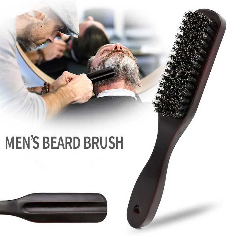 1PC Wood Handle Boar Bristle Cleaning Brush Hairdressing Men Beard