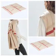 za 2016 Tartan Scarf Winter fashion Plaid Scarf Beige Women Cozy Checked Blanket Oversized Wrap Shawl Hot sale