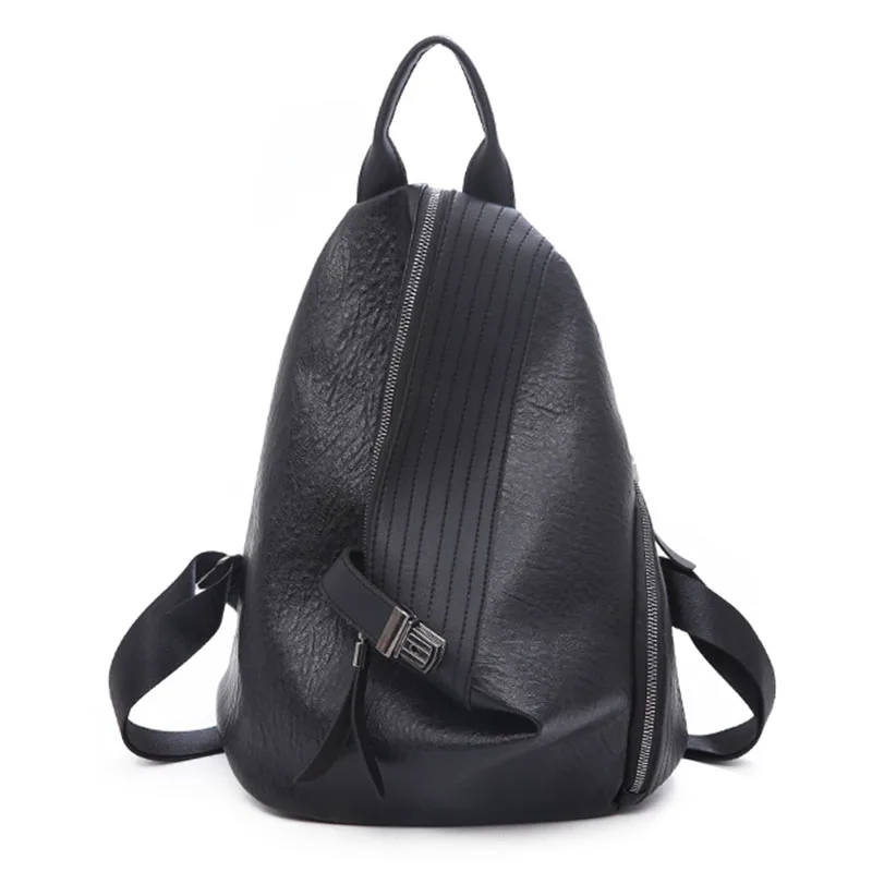 Повседневные женские рюкзаки с защитой от краж, вместительная школьная сумка для девочек, высококачественный кожаный рюкзак, сумки на плечо XA241H - Цвет: Black