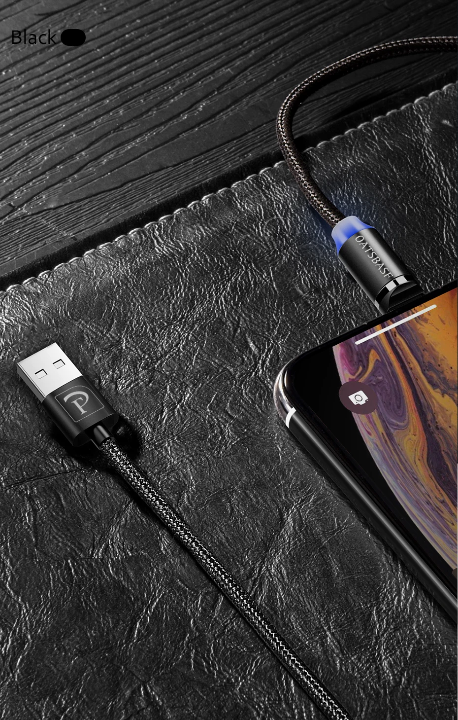 Oatsbasf Магнитный USB кабель для iPhone Micro USB кабель USB C магнит зарядное устройство нейлоновый кабель для redmi note 7 huawei p30