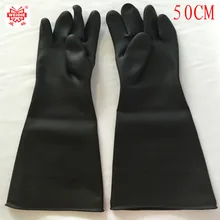 50 см Высокое качество защитные перчатки рабочие белые/Черные Водонепроницаемые рабочие перчатки кислотные и щелочные маслостойкие защитные перчатки рабочие