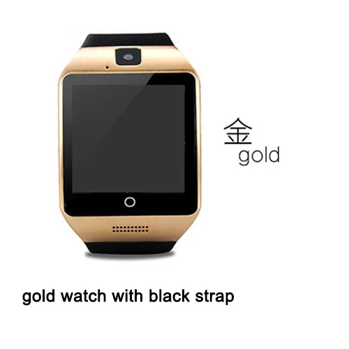 30 шт. Смарт-часы Q18 арочная поверхность Сенсорный экран камеры SIM карта TF Bluetooth Смарт-часы телефон для Android с помощью DHL - Цвет: gold