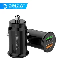 ORICO QC3.0 20 Вт Мини Автомобильное зарядное устройство Быстрая зарядка 3,0 двойной USB зарядное устройство для мобильного телефона для телефона планшета gps быстрая зарядка автомобильное зарядное устройство