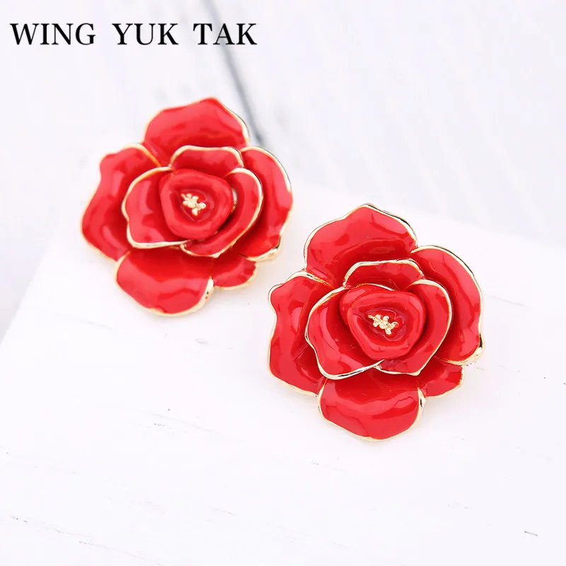 Крыло ЮК tak Романтический Простой красный Ожерелье из австрийского хрусталя серьги гвоздики для женщин Мода модные украшения вечерние подарок Bijoux