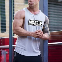 Muscleguys бренд буквенные майки с принтом рубашка оборудование для бодибилдинга фитнес мужская Стрингер майка Топ брендовая одежда