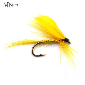 

MNFT 10PCS [10#] Bright Yellow Color Winged Dry Flies Mayfly Trout Fly Fishing Lures Materials Hand Made Baits