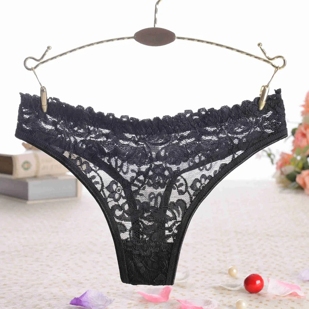 Sexy Women G-string Thongs Lace Floral Sheer Low Waist Underwear Soft Lingerie Cotton Crotch Briefs Seamless Panties Party  39 (14)