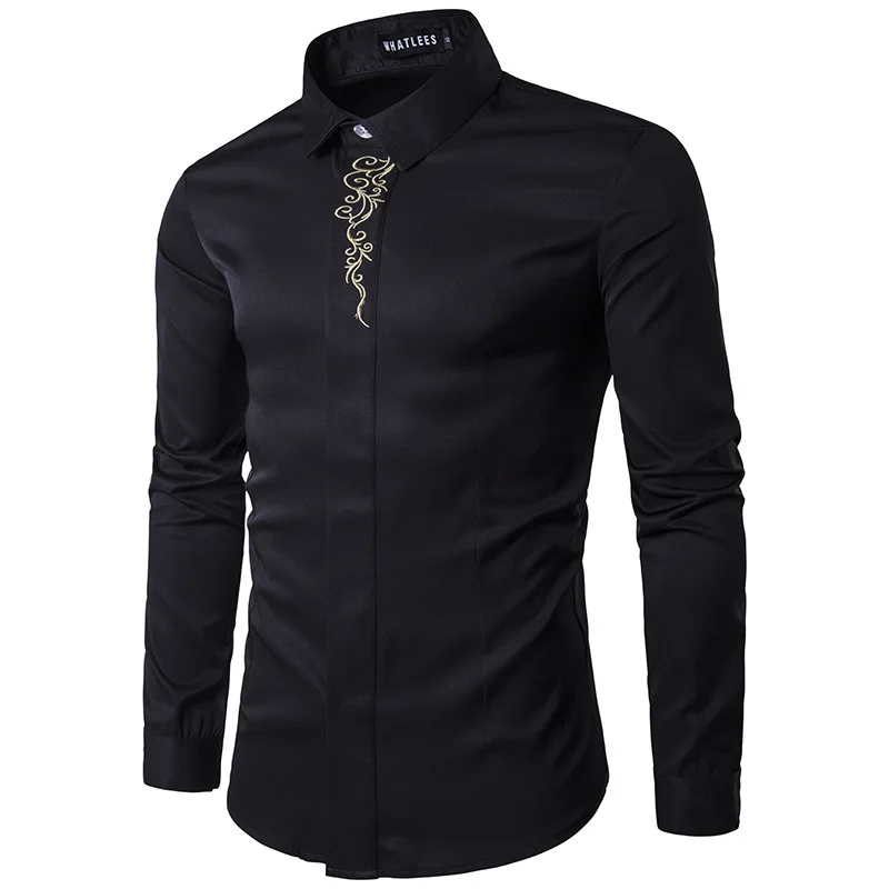 Новая высококачественная трендовая рубашка с принтом, мужская рубашка, Повседневная деловая рубашка с длинным рукавом, Мужская модная Роскошная брендовая рубашка