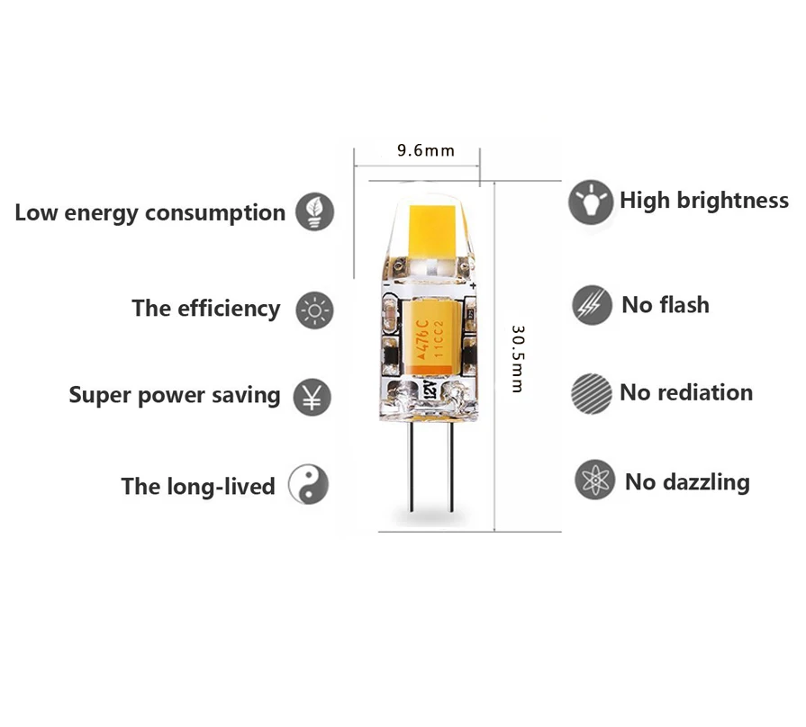 20 штук Мини G4 удара светодиодный Лампа 12 V AC DC 1 W светодиодный G4 лампа лампады свет высокое качество лампочки для замены 10 W галогенная лампа