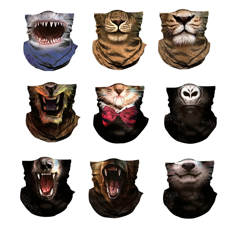 متعددة الاتجاهات في الهواء الطلق باندانا الرجال النساء 3D الحيوان الطباعة تسلق تنزه التزلج الصيد يندبروف الأشعة فوق البنفسجية حماية باندانا ...