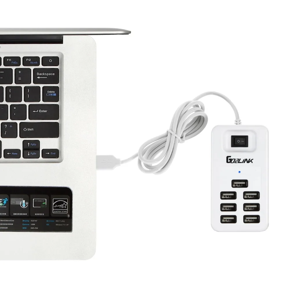 Go2linK High Speed 2.0 7 Ports 480Mbps Hub USB for Laptop PC Computer Peripherals Accessories