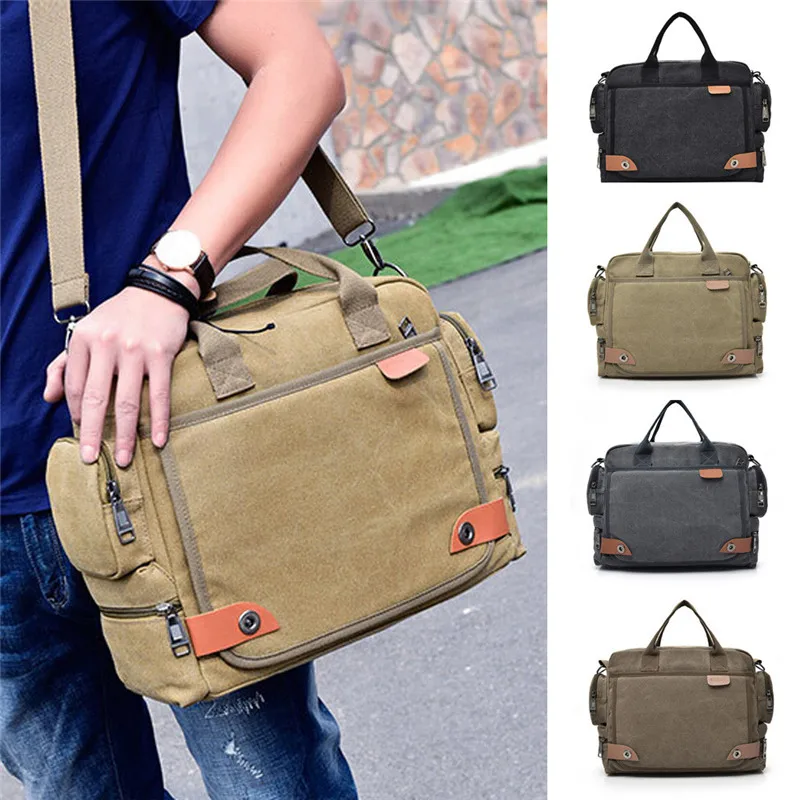 Men's Canvas Messenger Shoulder Bag Crossbody Sling briefcase Bags