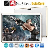 Tablet pc 9.6 pulgadas 3G 4G LTE Octa core bluetooth wifi GPS 1280*800 5.0MP 4 GB 32 GB Android 5.1 7 9 10 de la tableta de DHL Libre gratis