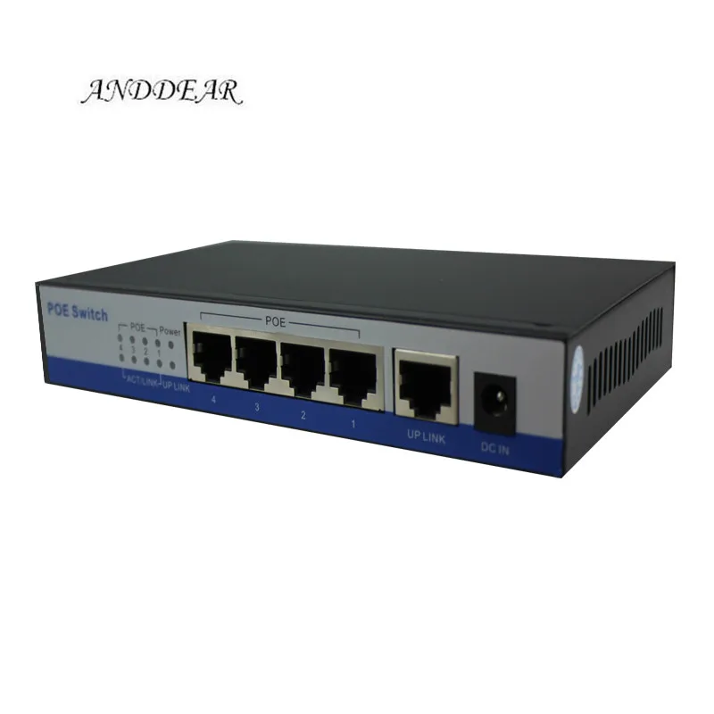 

HY66 10/100mbps rj45 switch poe 802.3af 4 port supply power 15.5w for ip cameras nvr ip phone wifi access point 4 port